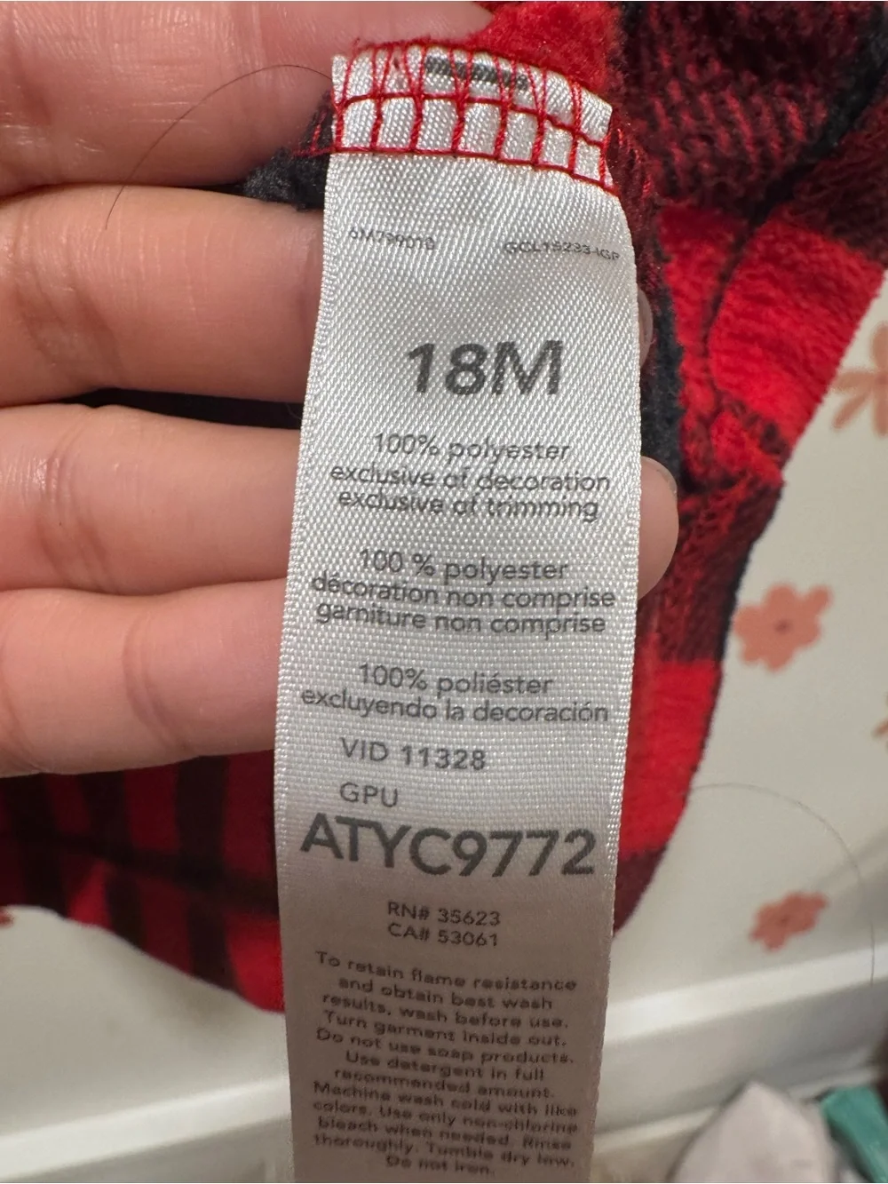 Carter's Red and Black Buffalo Plaid Baby Dress